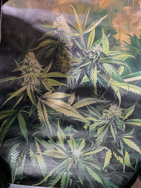 artistic cannabis leaf canvas art