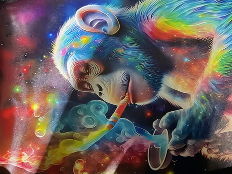 Vibrant monkey canvas art