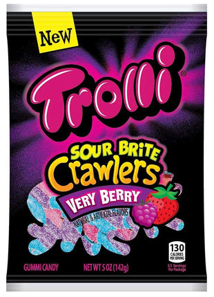 Trolli Very Berry Sour Brite Crawlers 12 – 5 Oz Peg Bags