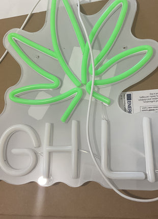 highlife green leaf neon sign
