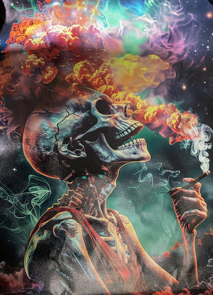 Smoking skull and vibrant smoke art
