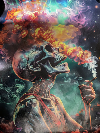 Smoking skull and vibrant smoke art