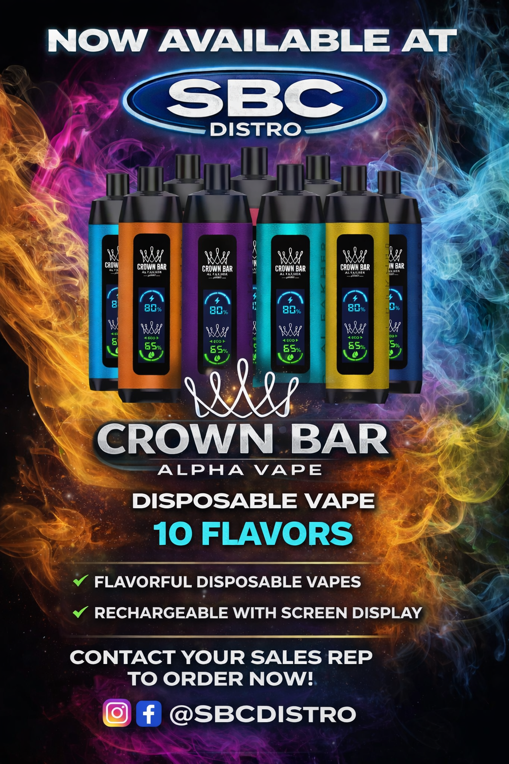 Al Fakher Crown Bar  Disposable Vape – 12k Puffs | Rechargeable | 18ml | .5% Nicotine