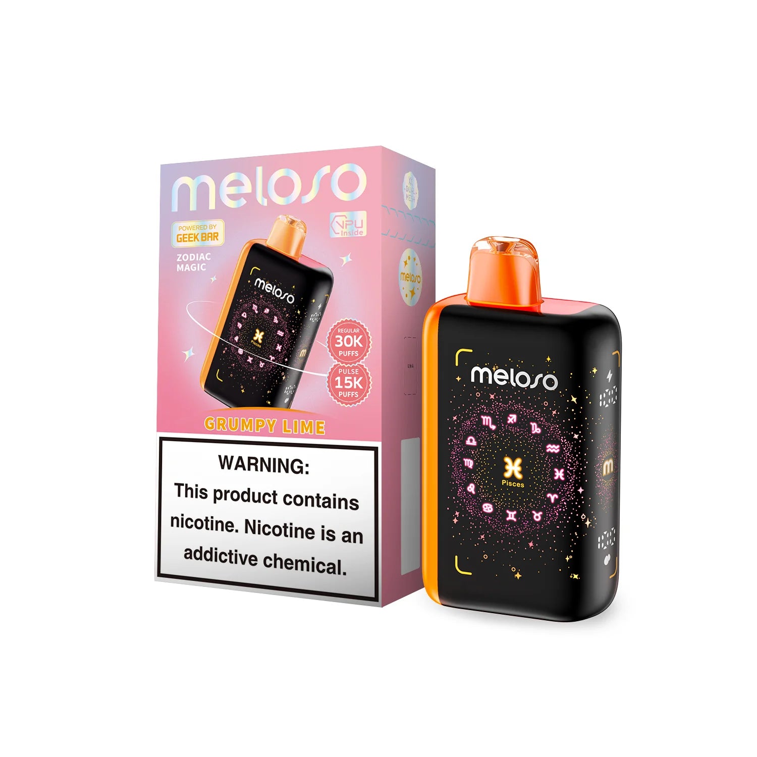 GEEK BAR MELOSO BAR 30K PUFFS 5% NIC 18ML DISPOSABLE 5CT/DISPLAY