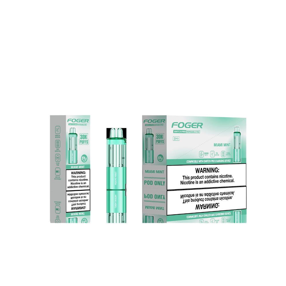 FOGER SWITCH PRO 30K PUFFS 5% NIC 19ML DISPOSABLE POD 5CT/DISPLAY