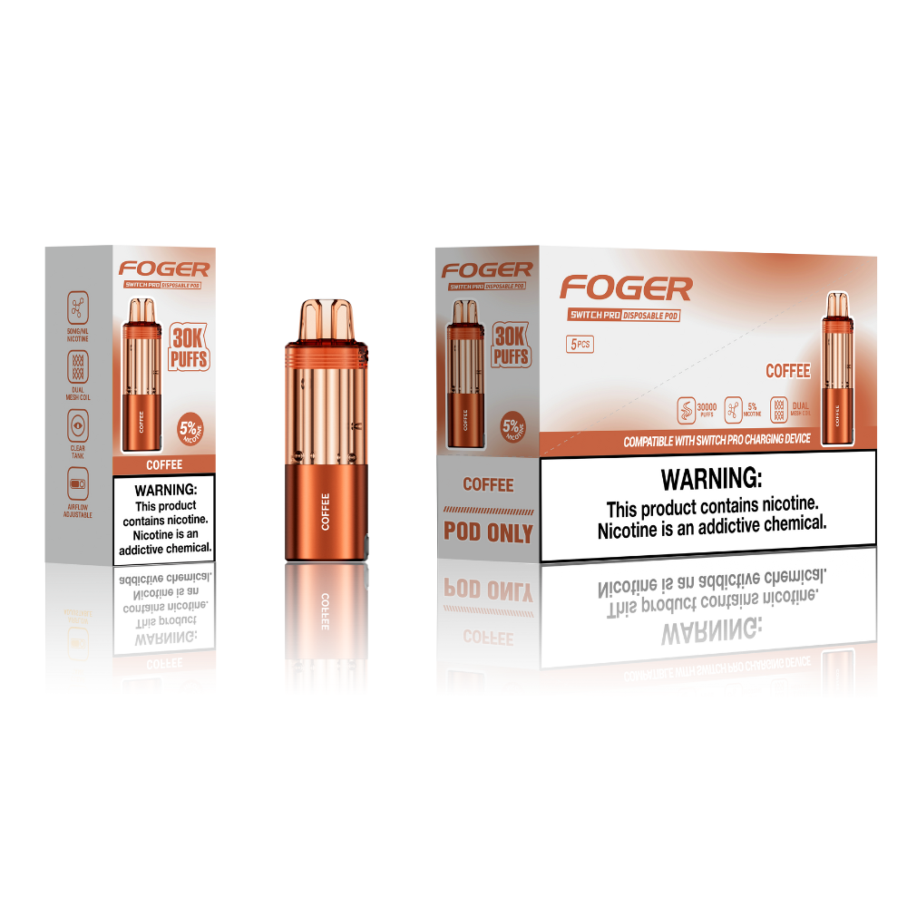 FOGER SWITCH PRO 30K PUFFS 5% NIC 19ML DISPOSABLE POD 5CT/DISPLAY