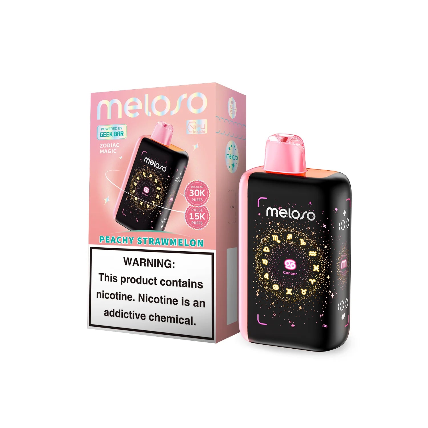 GEEK BAR MELOSO BAR 30K PUFFS 5% NIC 18ML DISPOSABLE 5CT/DISPLAY