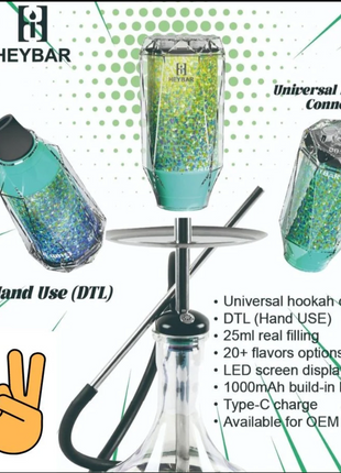 HeyBar E-Hookah Head 25K Disposable 6PK