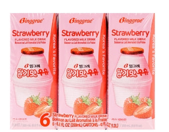 Binggrae Korean Strawberry Flavored Milk 6.8fl oz
