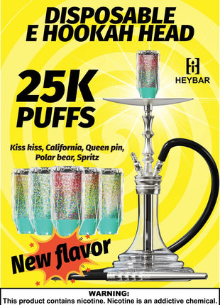 HeyBar E-Hookah Head 25K Disposable 6PK