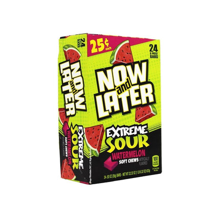 Now & Later 24-.93 Oz Extreme Sour Watermelon - SBCDISTRO