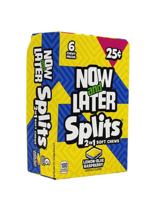 Now & Later 24-.93 Oz Splits Lemon-Blue Raspberry - SBCDISTRO