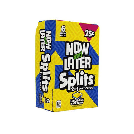 Now & Later 24-.93 Oz Splits Lemon-Blue Raspberry - SBCDISTRO