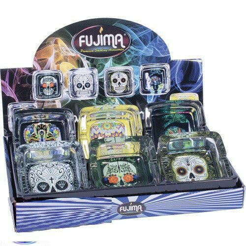 Square Glass Ashtray | Skull Glass Ashtray | SBCDISTRO