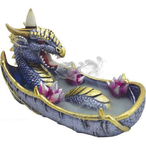6" Dragon Bathing Crystal Dual Incense Burner - SBCDISTRO