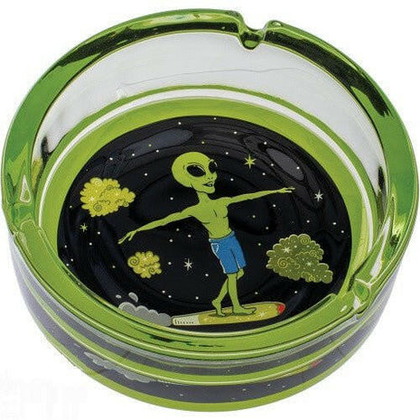 Green Alien Glass Ashtray | Surfer Glass Ashtray | SBCDISTRO