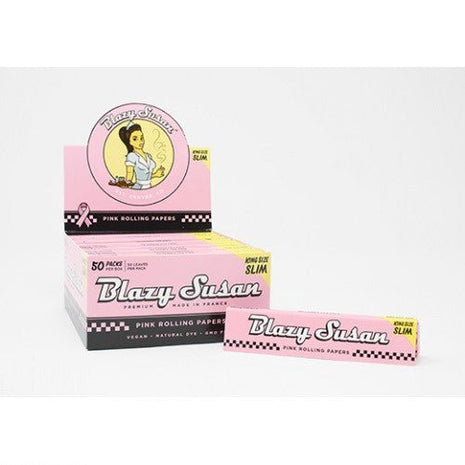 Blazy Susan Pink Papers King Size Slim (50 Packs) - SBCDISTRO