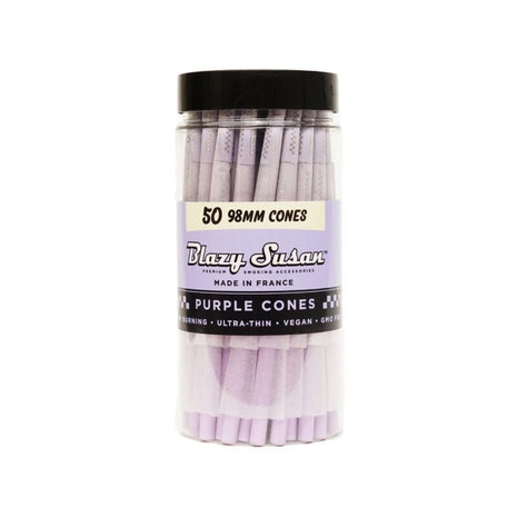 Blazy Susan Purple Pre-roll Cones 98mm 50ct/jar - SBCDISTRO