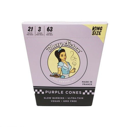 Blazy Susan Purple Pre-roll Cones King Size 3ct/21pk - SBCDISTRO