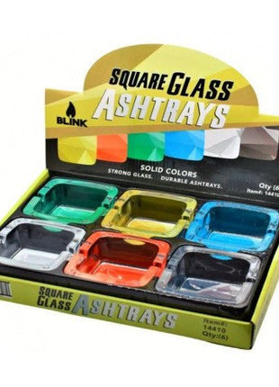 Blink Square Glass Ashtray - Solid Color - SBCDISTRO