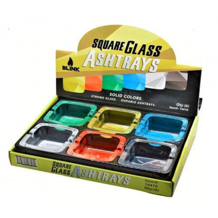 Blink Square Glass Ashtray - Solid Color - SBCDISTRO