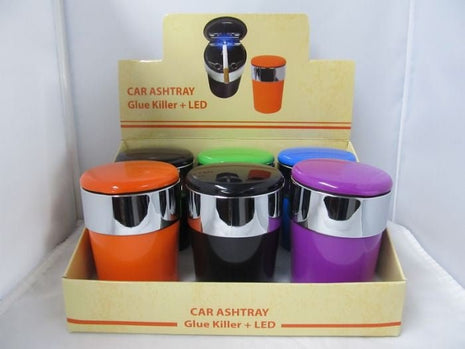 Car Ashtray Neon + Led With Stickered On Top 6 Ct / Display - SBCDISTRO