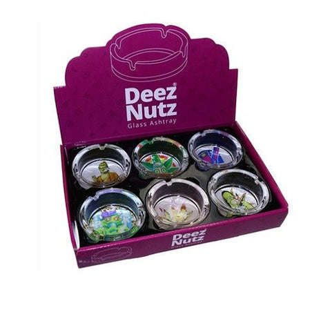 DEEZ NUTZ GLASS ASHTRAY 6CT/DIS - SBCDISTRO