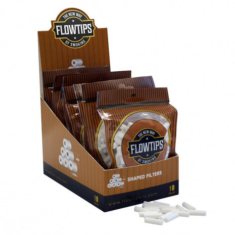 Flow Tips Shaped Filters - 10 Bags/display - SBCDISTRO