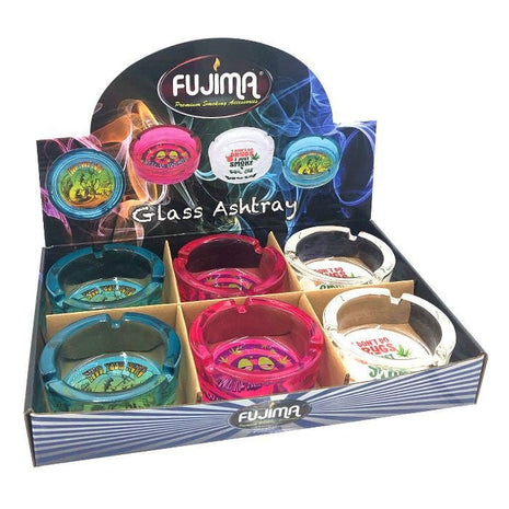 Fujima Glass Ashtray Saying Designs - 6ct/display - SBCDISTRO