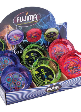 Fujima Glass Ashtray Trippy Vibes - 6ct/display - SBCDISTRO