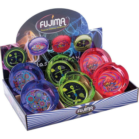 Fujima Glass Ashtray Trippy Vibes - 6ct/display - SBCDISTRO