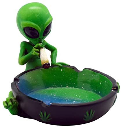 Fujima Green Alien Polystone Ashtray Single - SBCDISTRO