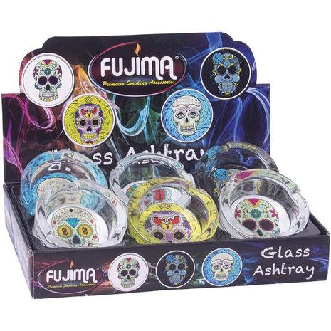 Fujima Plain Skull Design Ashtray 6ct/display - SBCDISTRO