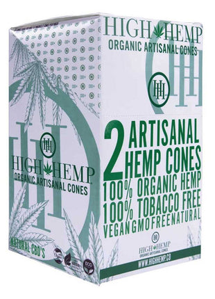 High Hemp Organic Artisanal Cones - 2/pk - 15/display - SBCDISTRO