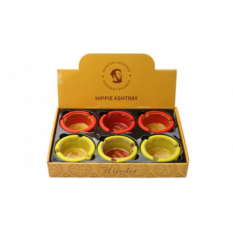 Hipster Silicone Glass Ashtray Assorted Colors 6ct/display - SBCDISTRO