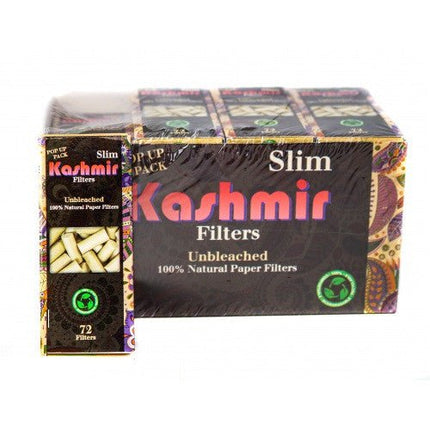 Kashmir Natural Paper Pop Up Pack Slim Filter 72pcs - 24ct - SBCDISTRO