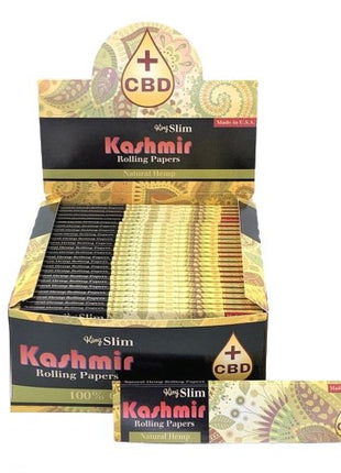 Kashmir Rolling Natural Hemp Cbd+ King Size Slim 32 Leaves - 50ct - SBCDISTRO