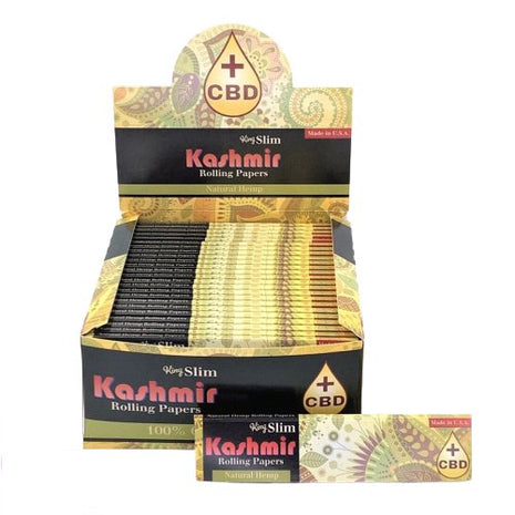 Kashmir Rolling Natural Hemp Cbd+ King Size Slim 32 Leaves - 50ct - SBCDISTRO