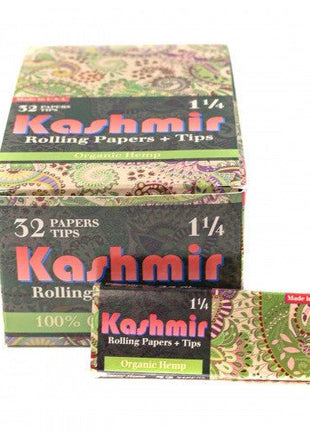 KASHMIR ROLLING PAPER 1 1/4 + TIPS ORGANIC HEMP 32PK - SBCDISTRO