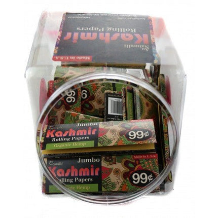 Kashmir Rolling Paper Jumbo Organic Hemp Jar 50ct - SBCDISTRO