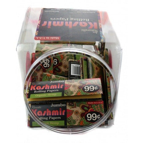 Kashmir Rolling Paper Jumbo Organic Hemp Jar 50ct - SBCDISTRO