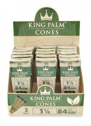 King Palm Cones Natural 1 1/4 Size 84mm 3pk 15ct/display - SBCDISTRO