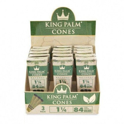 King Palm Cones Natural 1 1/4 Size 84mm 3pk 15ct/display - SBCDISTRO