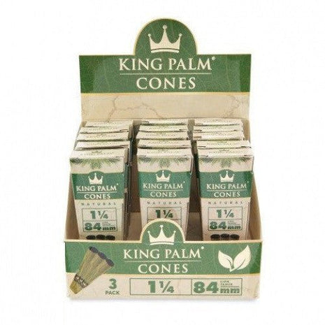 King Palm Cones Natural 1 1/4 Size 84mm 3pk 15ct/display - SBCDISTRO