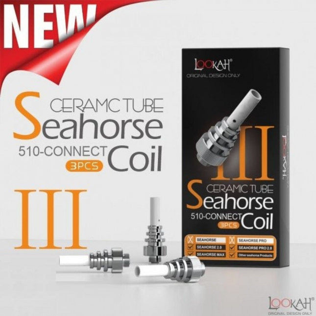 Lookah Seahorse Iii Ceramic Tube 510 Thread Coil 3ct/pk - SBCDISTRO