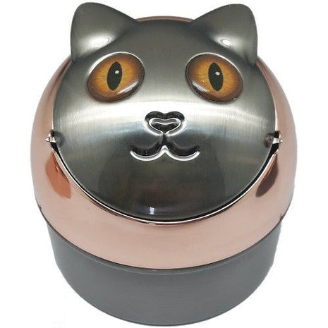 Metal Cat Face Design Ashtray 6ct/pk - SBCDISTRO