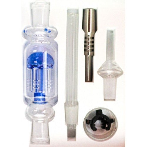 Nectar Collector With 14mm Perk And Aluminum Nail - Blue - SBCDISTRO