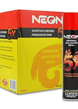 Neon 5x Butane Gas (12ct/dis 1mc = 12display ) - SBCDISTRO