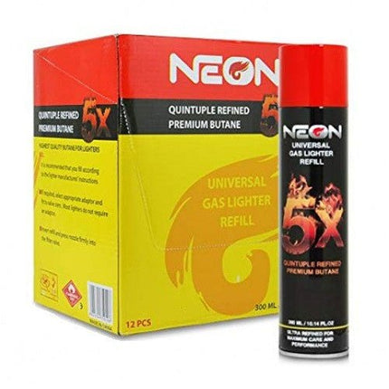 Neon 5x Butane Gas (12ct/dis 1mc = 12display ) - SBCDISTRO