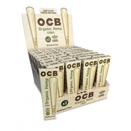 Ocb Cone Organic Hemp King 3pk - SBCDISTRO